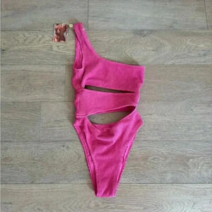 Neena One Piece Cut Out Swimsuit Pink Small